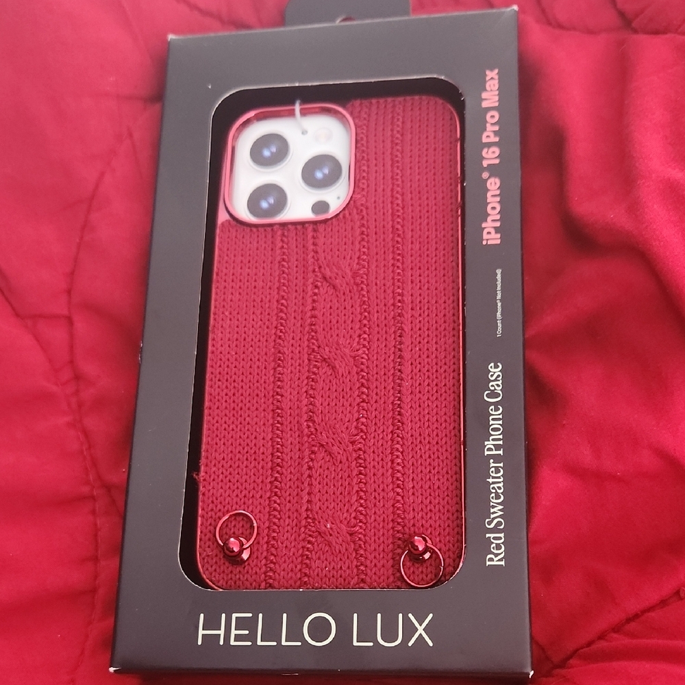 Red Sweater Phone Case for iPhone 16 Pro Max